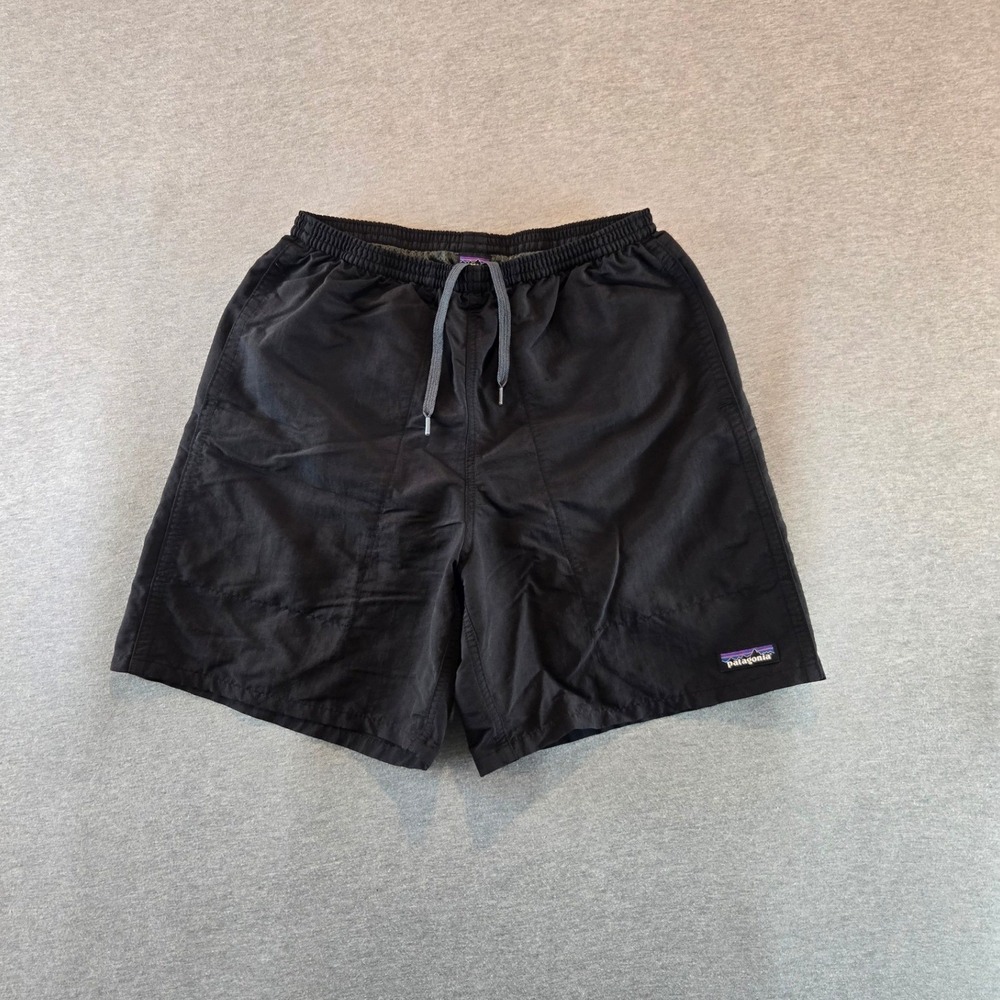 Patagonia Baggies Long Shorts Mens Small Black STY58034 Nylon Lined Athletic